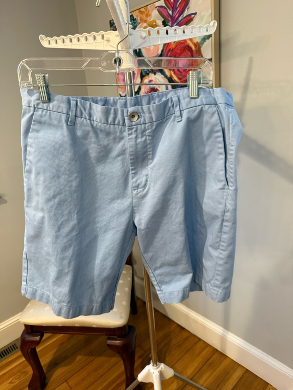 Calvin Klein Light Blue Flat-Front Men's Shorts